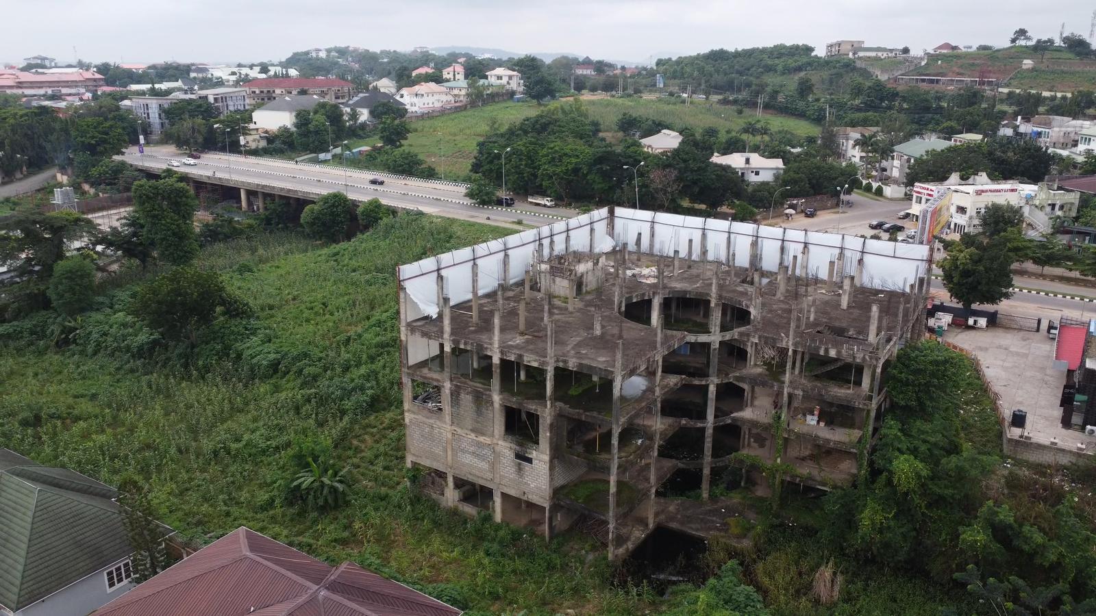 Unfinished multi-storey structure at the Parksite location